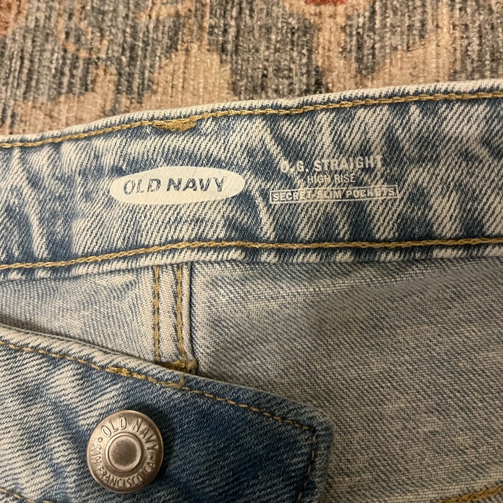 Old Navy OG Straight Raw Hem High Waist Jeans - Picture 8 of 9